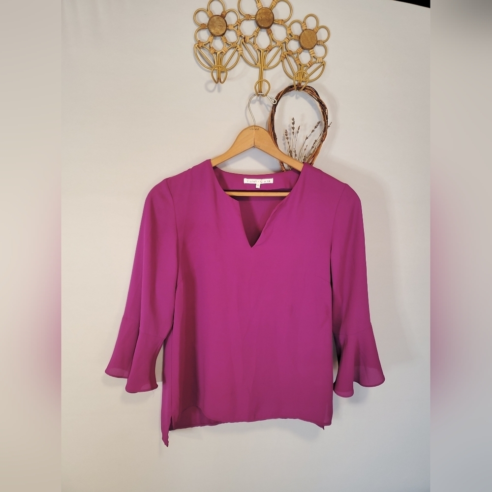 Violet & Claire Magenta Blouse with Flared Sleeves - Picture 6 of 6